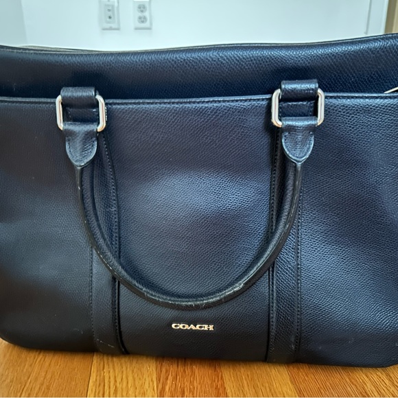 Coach Unisex Navy Blue Briefcase/Crossbody Laptop Bag - Picture 2 of 3